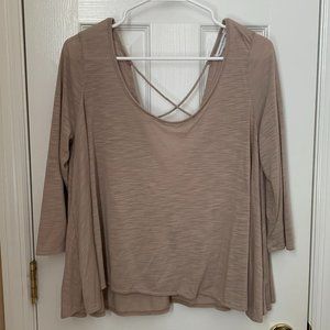 Tan Open Back American Eagle Top
